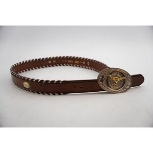 PRCA Leather Belt Size 36 Pro‎ Rodeo Cowboy Woven Concho w/Buckle